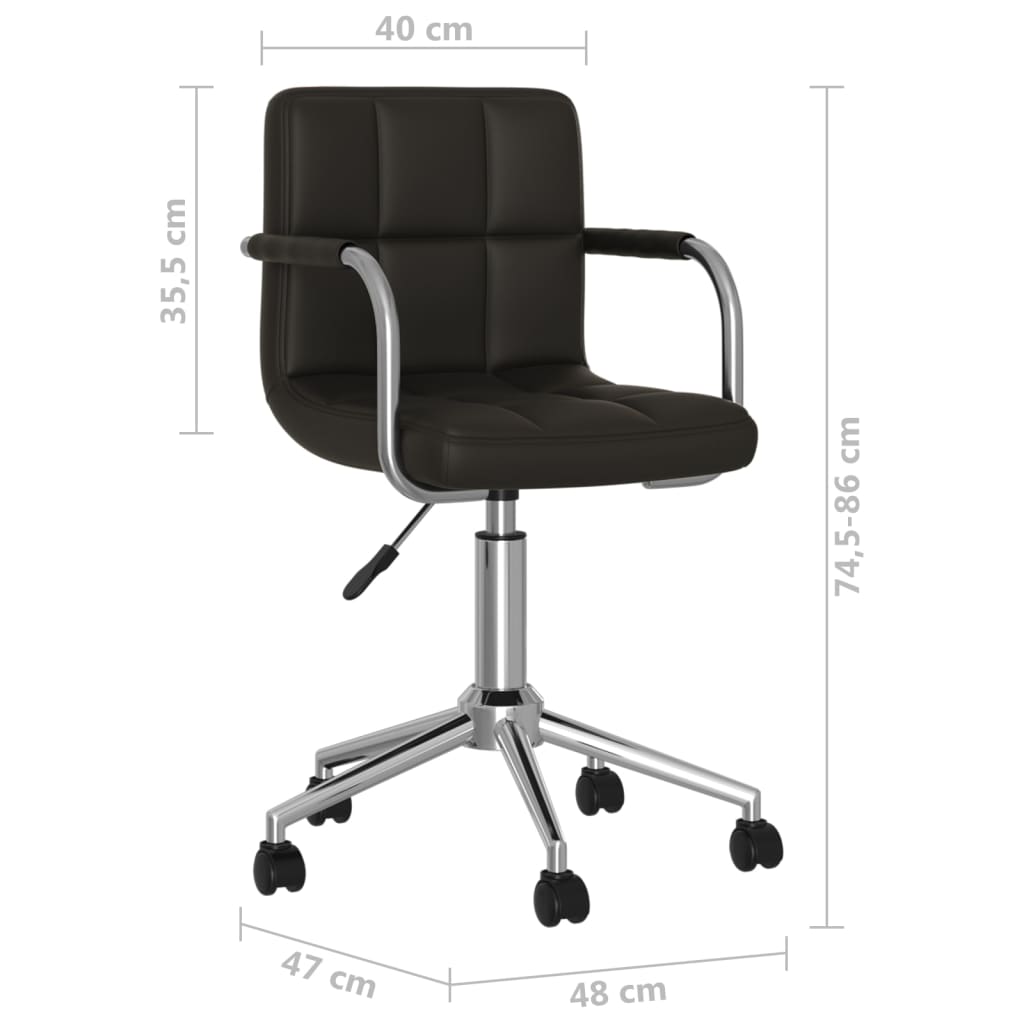vidaXL Otočná kancelářská židle černá umělá kůže