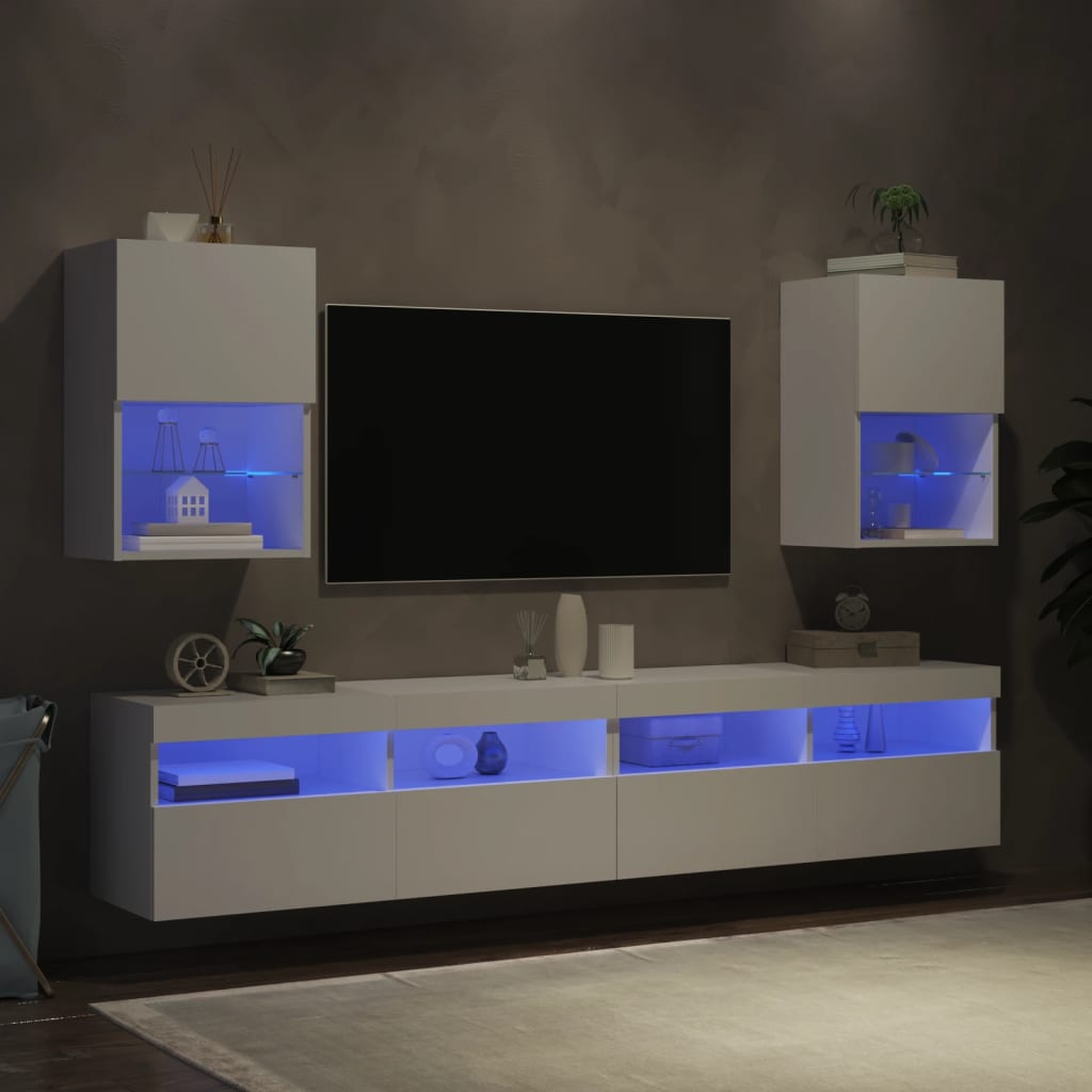vidaXL TV skříňky s LED osvětlením 2 ks bílé 40,5 x 30 x 60 cm