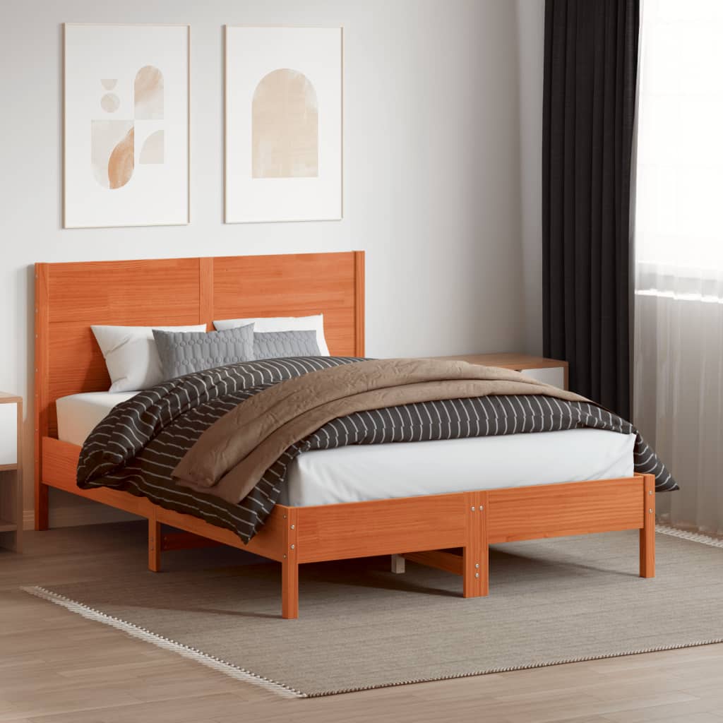 vidaXL Čelo postele voskově hnědé 160 cm masivní borové dřevo