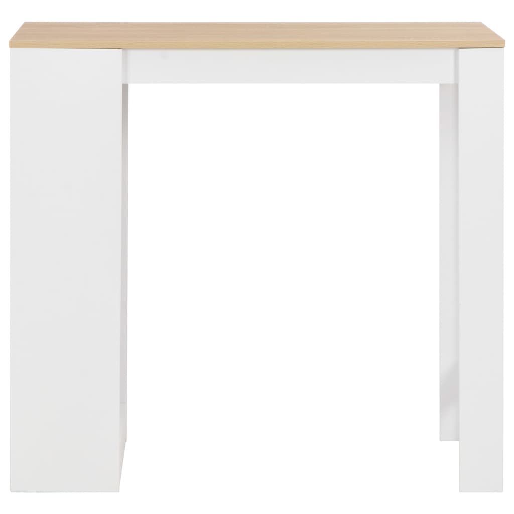 vidaXL Barový stůl s regálem bílý 110 x 50 x 103 cm