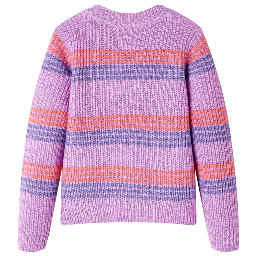 Dětský svetr pruhovaný pletený šeříkový a růžový 92