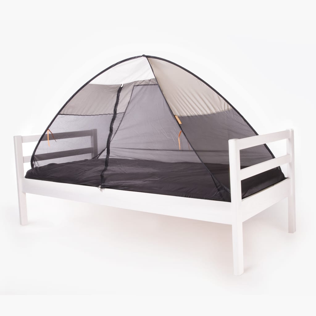 DERYAN Samorozkládací moskytiéra nad postel 200 x 90 x 110 cm krémová
