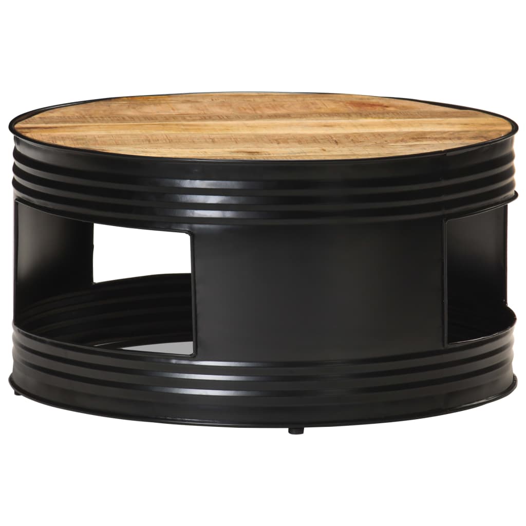 vidaXL Konferenční stolek černý 68x68x36 cm masivní hrubý mangovník