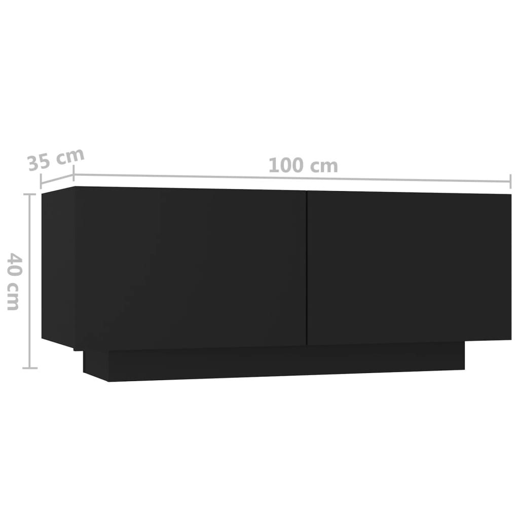 vidaXL Noční stolek černý 100 x 35 x 40 cm kompozitní dřevo