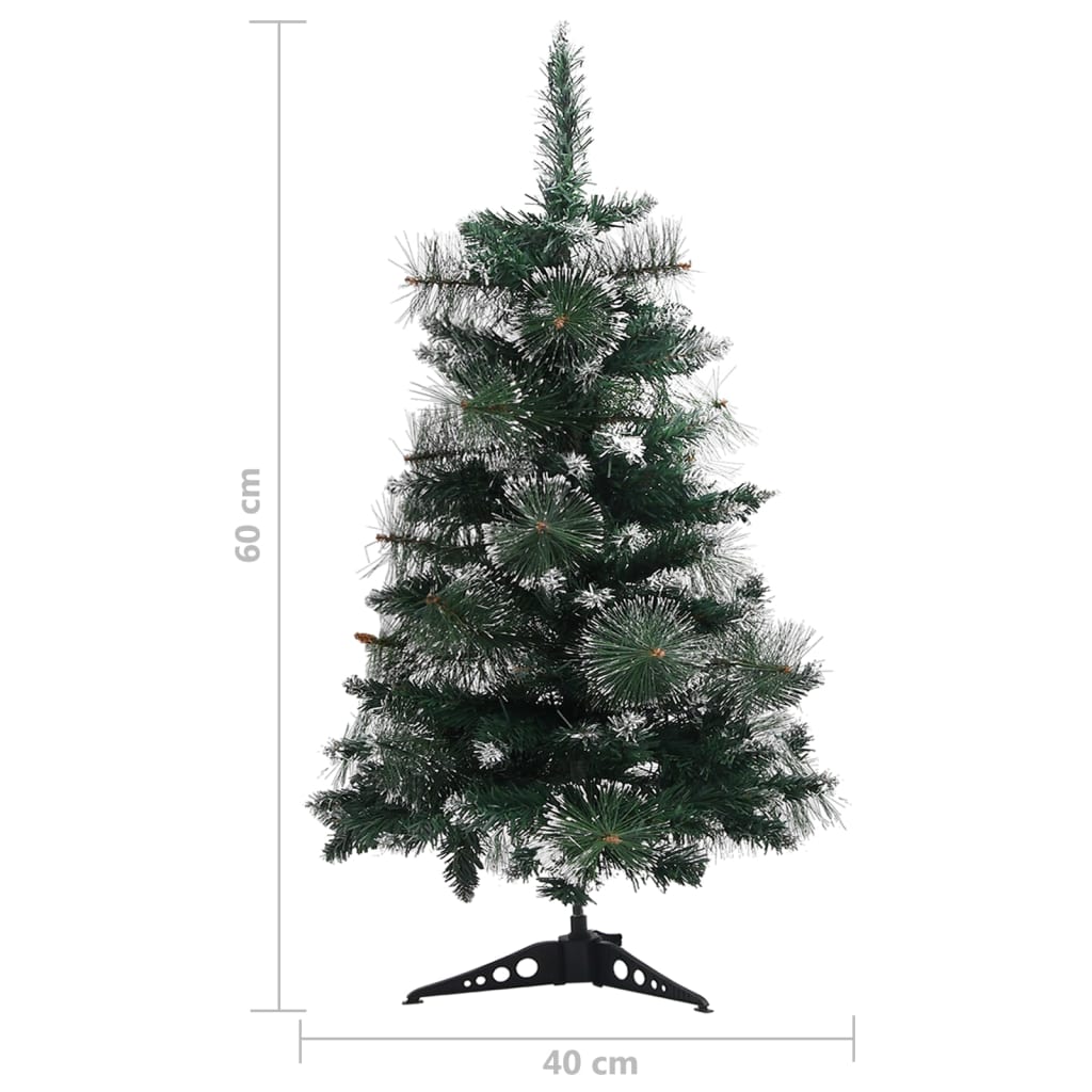 vidaXL Umělý vánoční stromek se stojanem zelenobílý 60 cm PVC