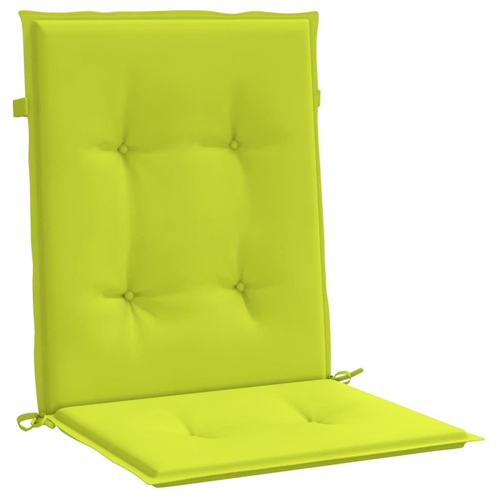 vidaXL Podušky na židli nízké opěradlo 4 ks jasně zelené 100x50x3 cm