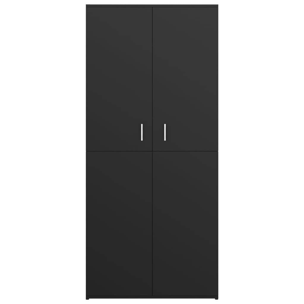 vidaXL Botník černý 80 x 39 x 178 cm dřevotříska