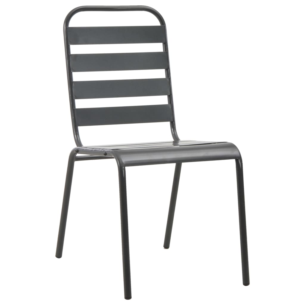 vidaXL Stohovatelné zahradní židle 2 ks ocelové šedé