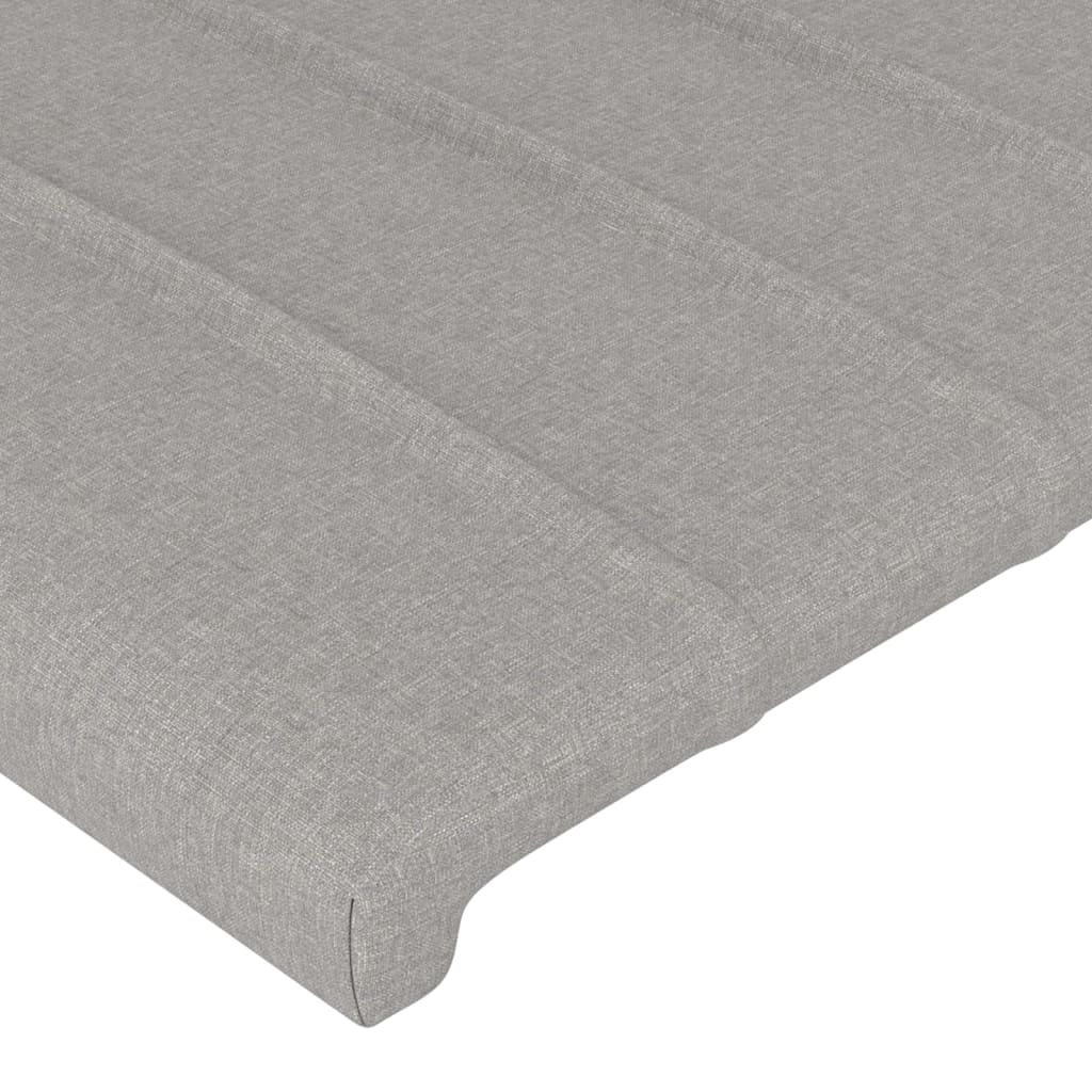 vidaXL Čelo postele typu ušák světle šedé 147x23x118/128 cm textil