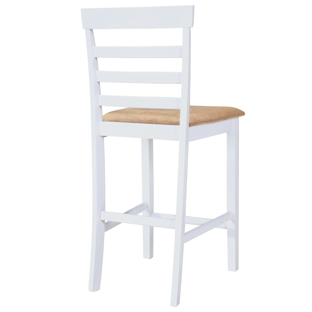 vidaXL Barový stůl a židle sada 3 kusů masivní dřevo přírodní a bílá