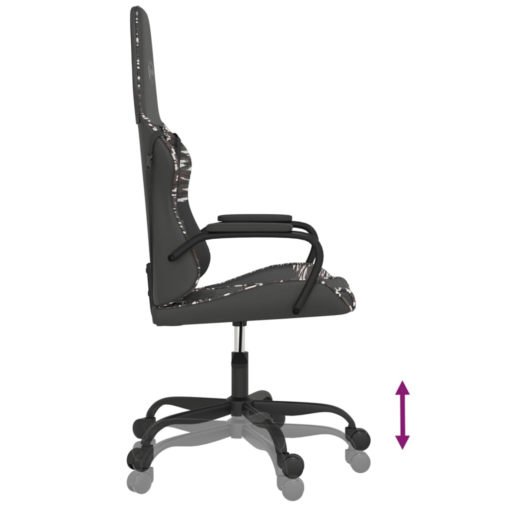 vidaXL Herní židle černá a maskáčová umělá kůže