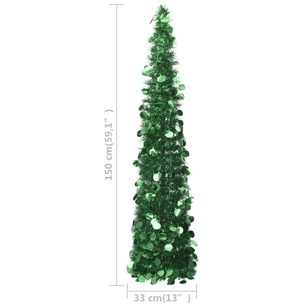 vidaXL Pop-up umělý vánoční stromek zelený 150 cm PET