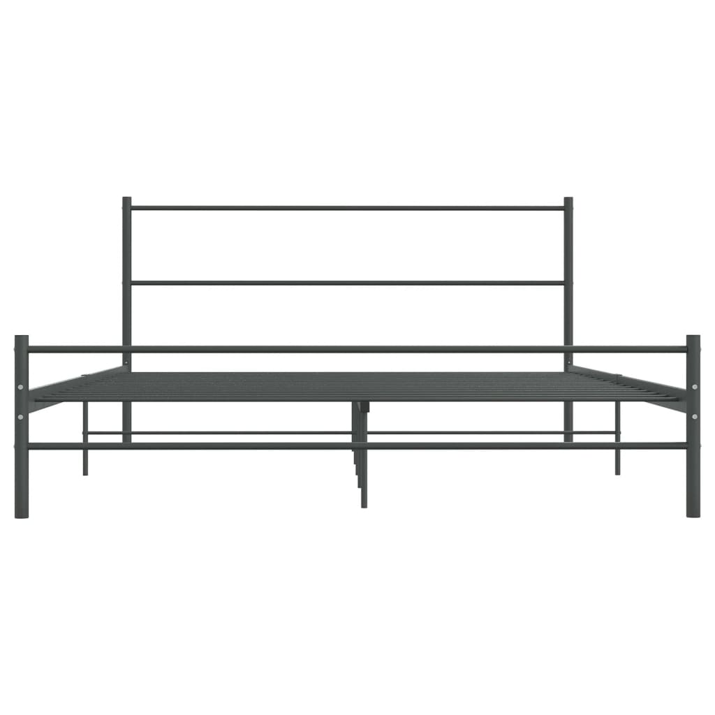 vidaXL Rám postele šedý kovový 140 x 200 cm