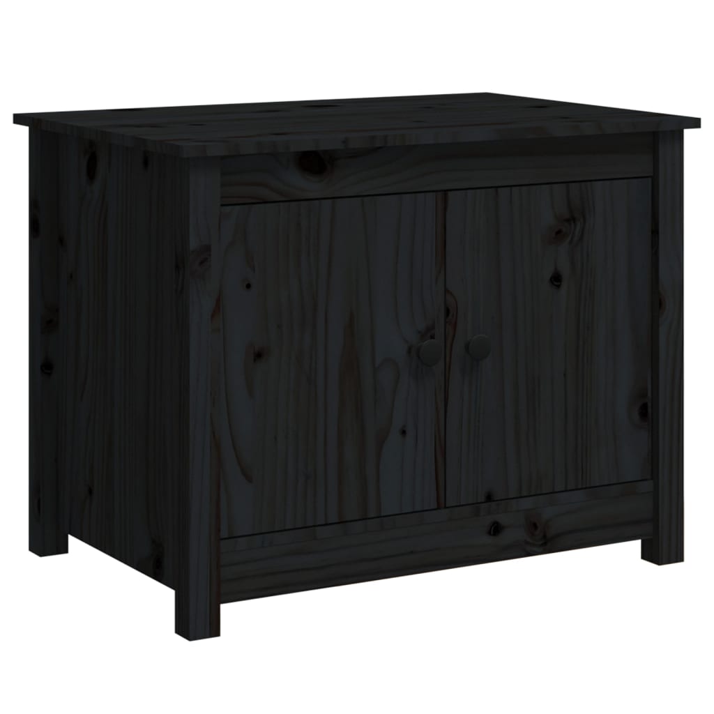 vidaXL Konferenční stolek černý 71 x 49 x 55 cm masivní borové dřevo
