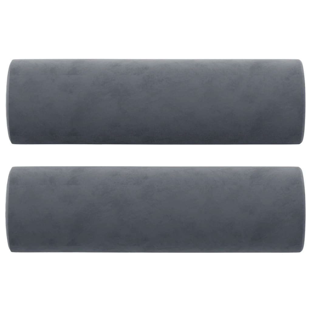 vidaXL Dekorační polštáře 2 ks tmavě šedé Ø 15 x 50 cm samet