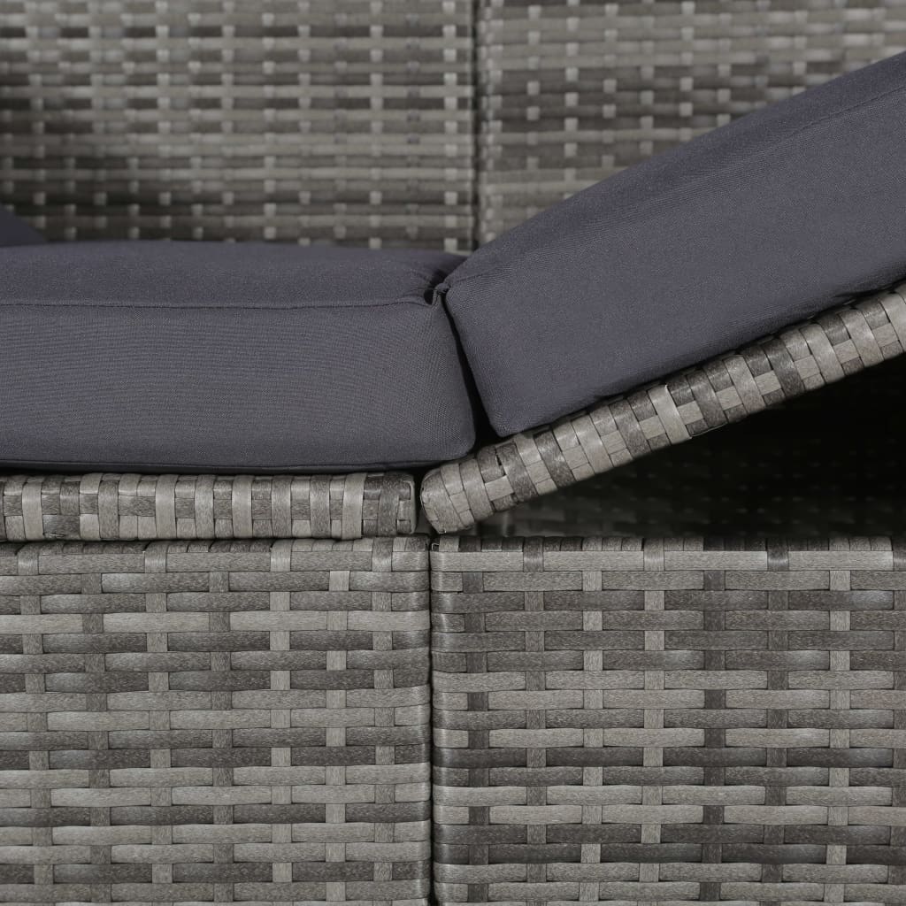 vidaXL Zahradní postel s baldachýnem šedá 200 x 120 cm polyratan