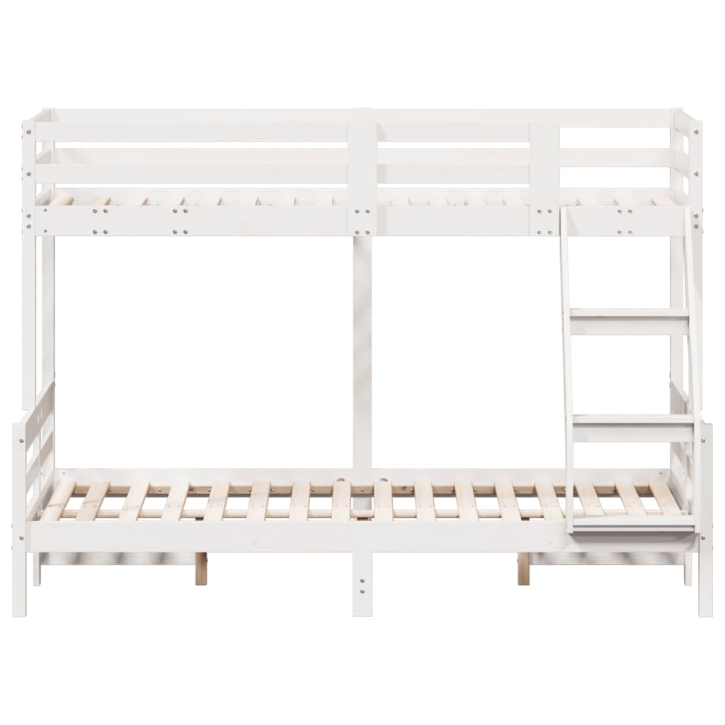 vidaXL Patrová postel 90 x 200/120 x 200 cm bílá masivní borové dřevo