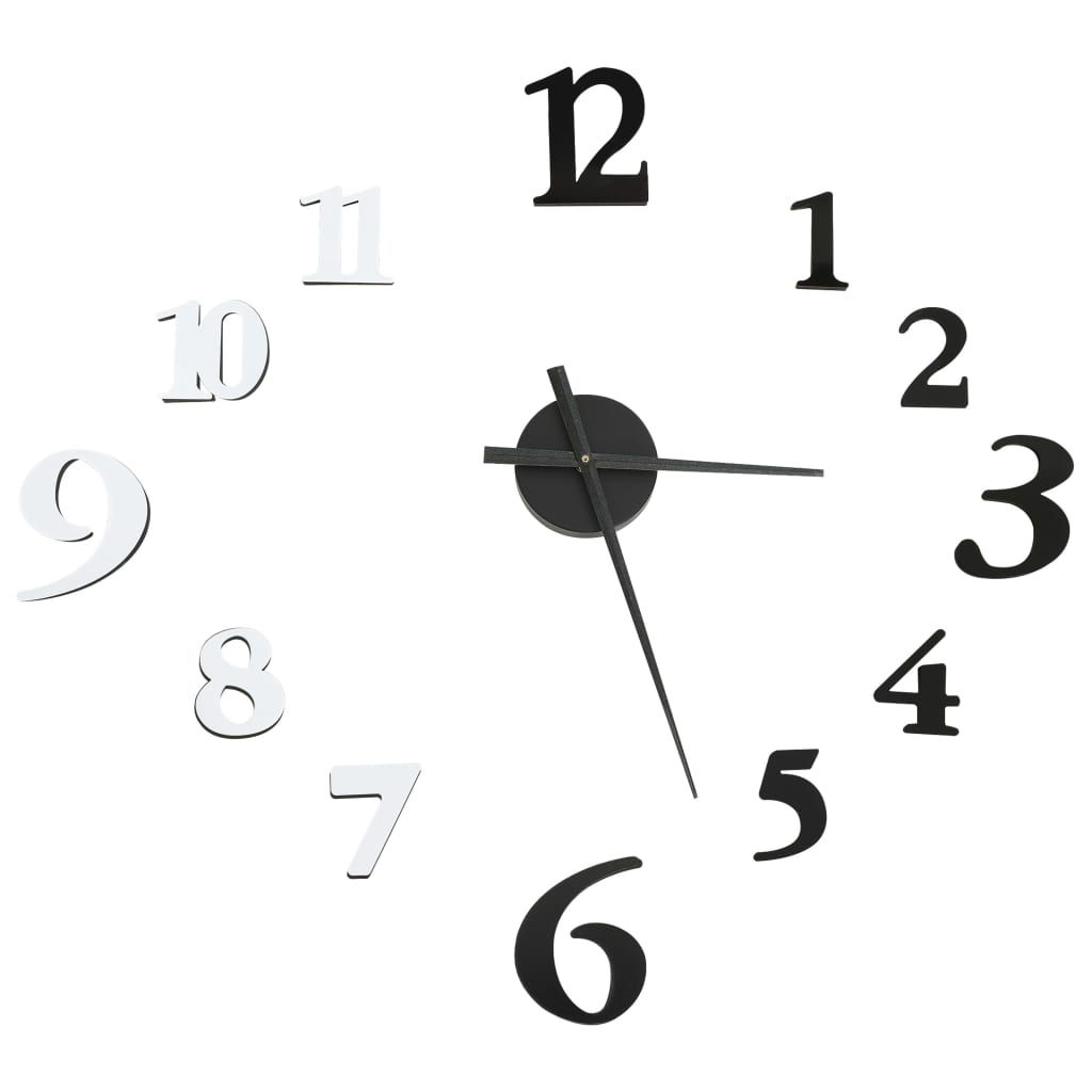 vidaXL 3D Nástěnné hodiny moderní design černobílé 100 cm XXL