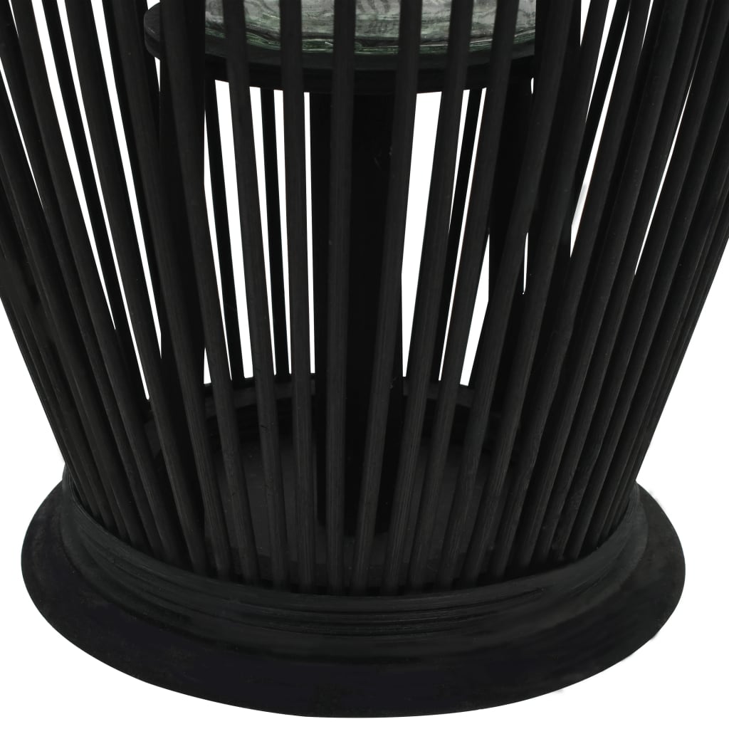 vidaXL Závěsná lucerna na svíčku bambus 60 cm černá