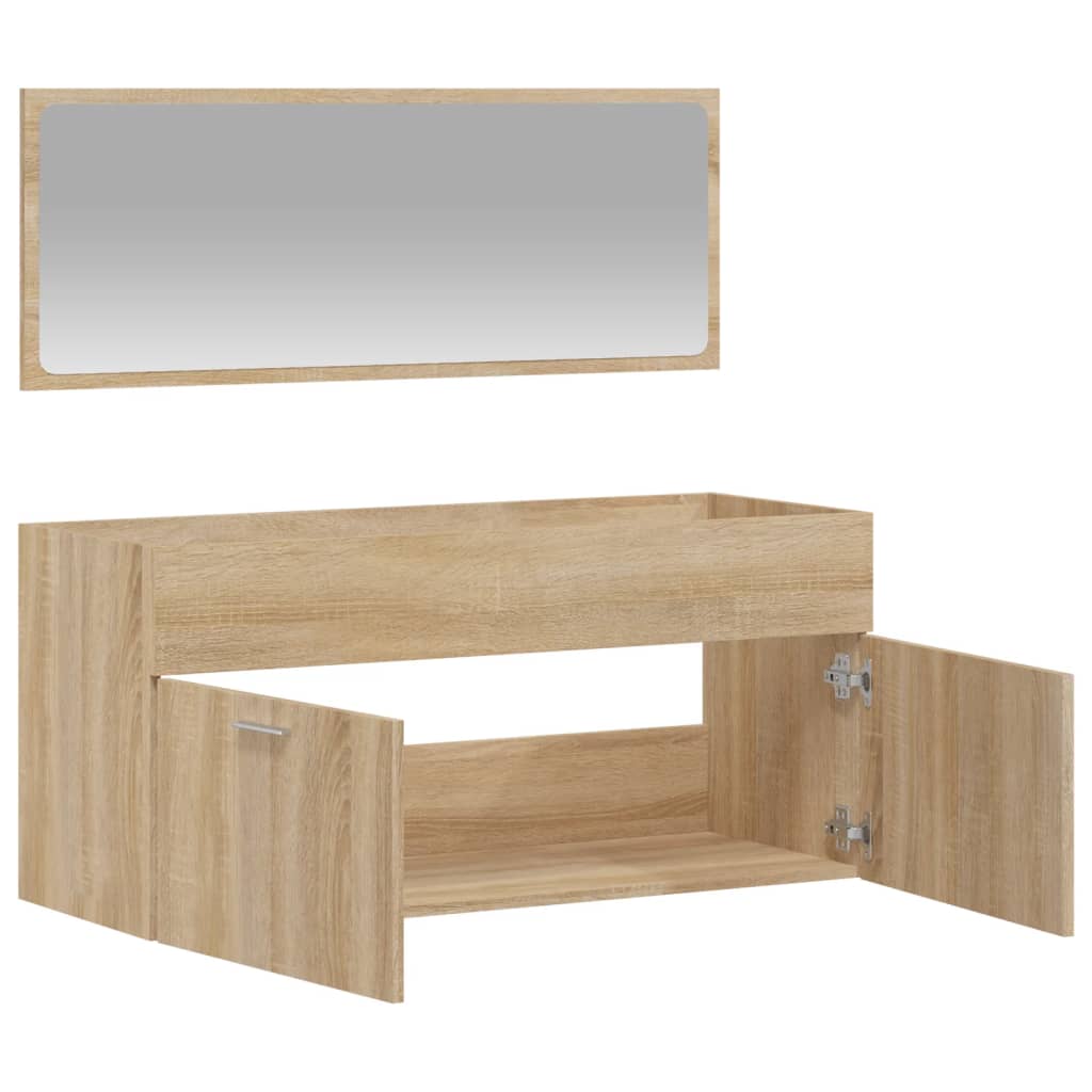 vidaXL Koupelnová skříňka se zrcadlem dub sonoma kompozitní dřevo