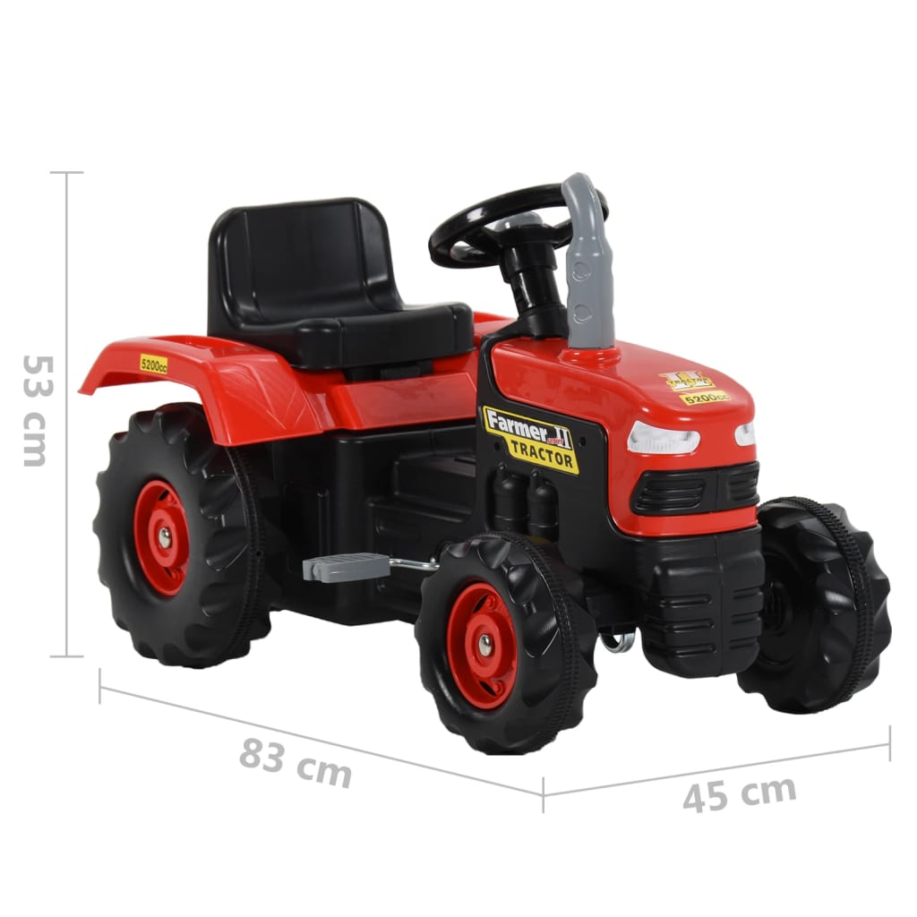 vidaXL Dětský šlapací traktor červeno-černý