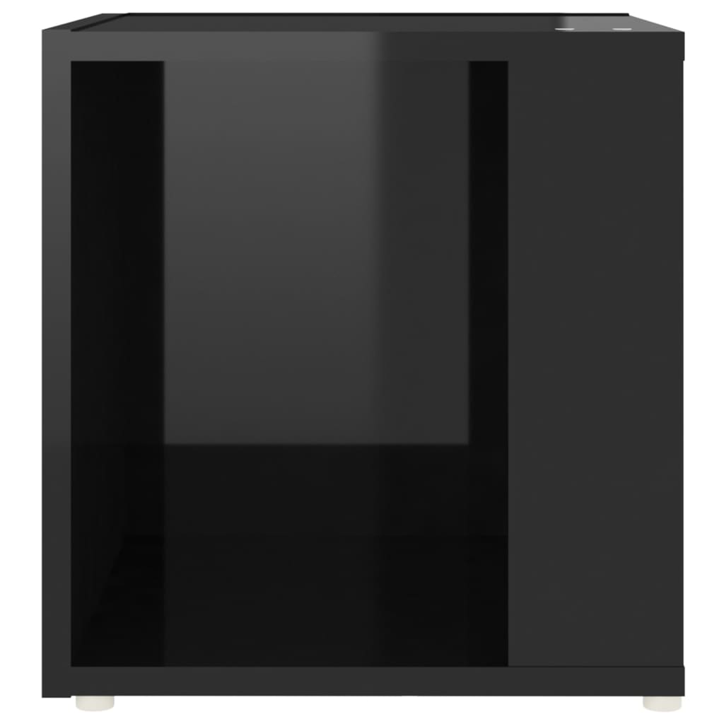 vidaXL Odkládací stolek černý vysoký lesk 33x33x34,5 cm dřevotříska