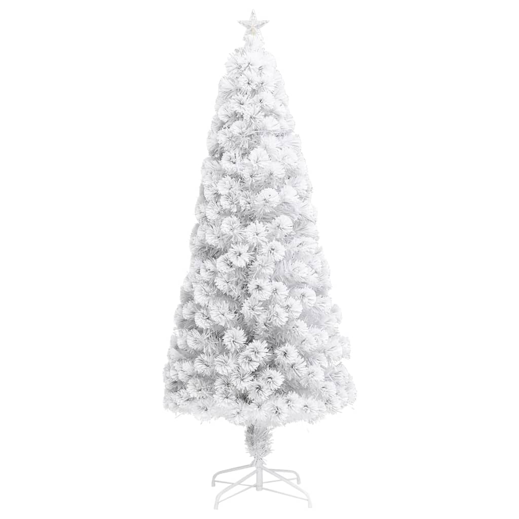 vidaXL Vánoční stromek s LED osvětlením bílý 180 cm optické vlákno