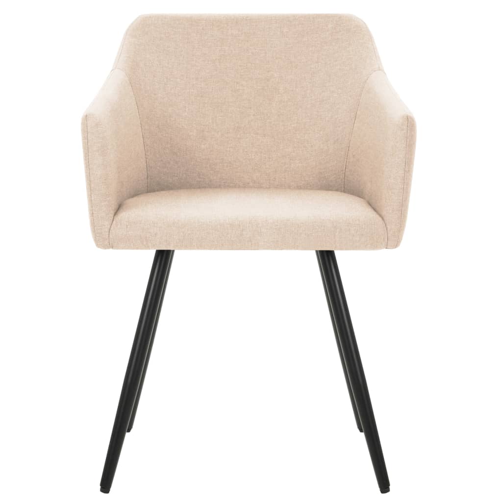 323095 vidaXL Dining Chairs 2 pcs Cream Fabric