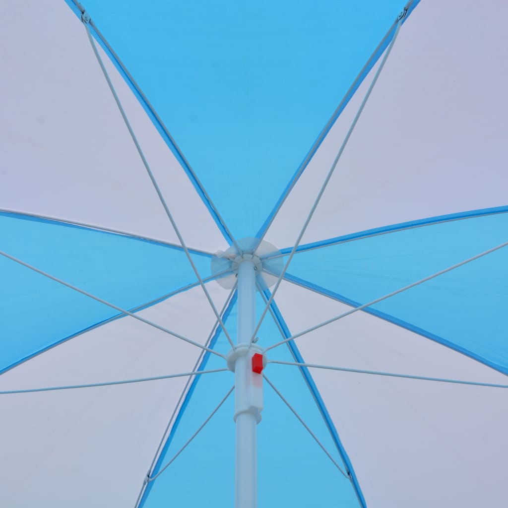 vidaXL Plážový slunečník modrobílý 180 cm textil