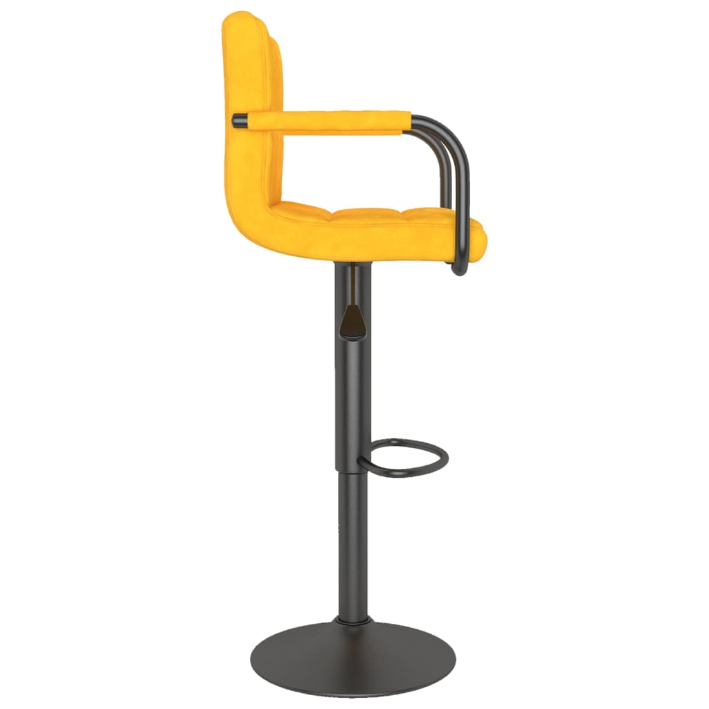 vidaXL Barové židle 2 ks hořčicově žluté samet