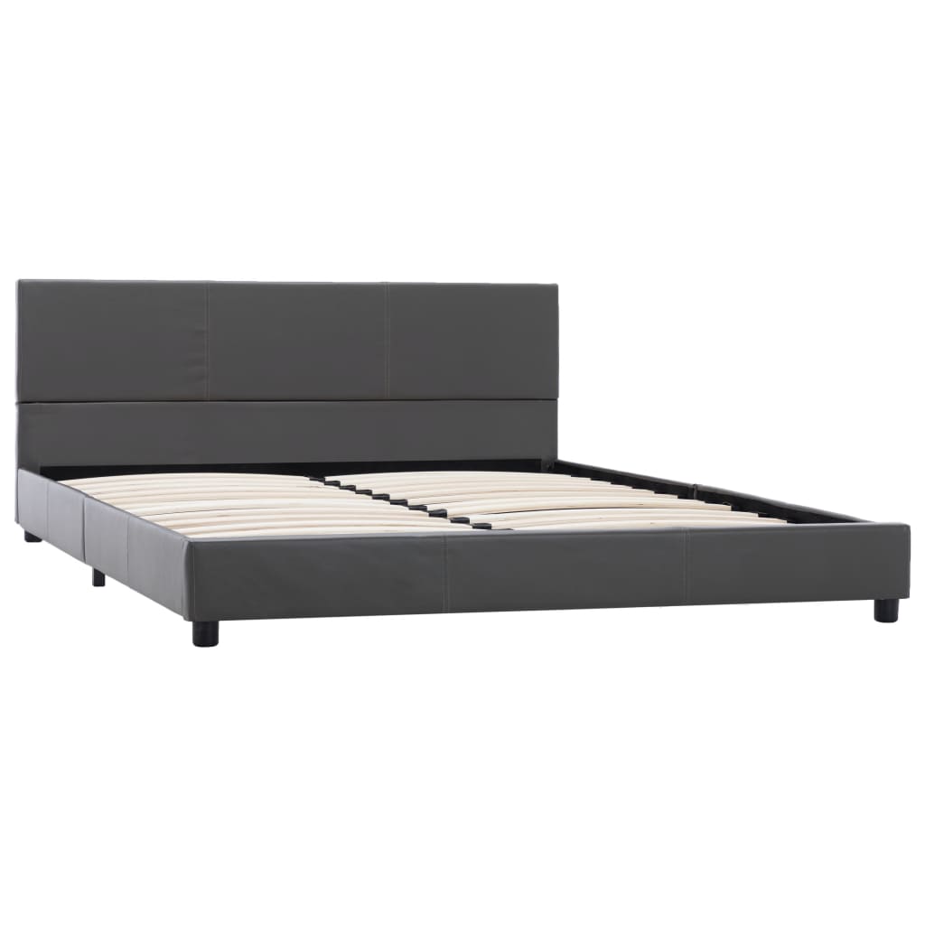 vidaXL Rám postele šedý umělá kůže 120 x 200 cm