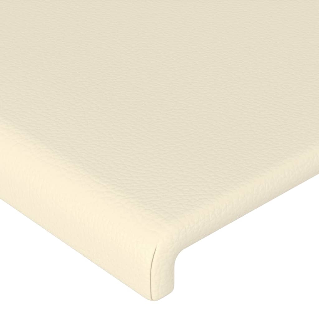 vidaXL Čelo postele s LED krémové 90x5x118/128 cm umělá kůže