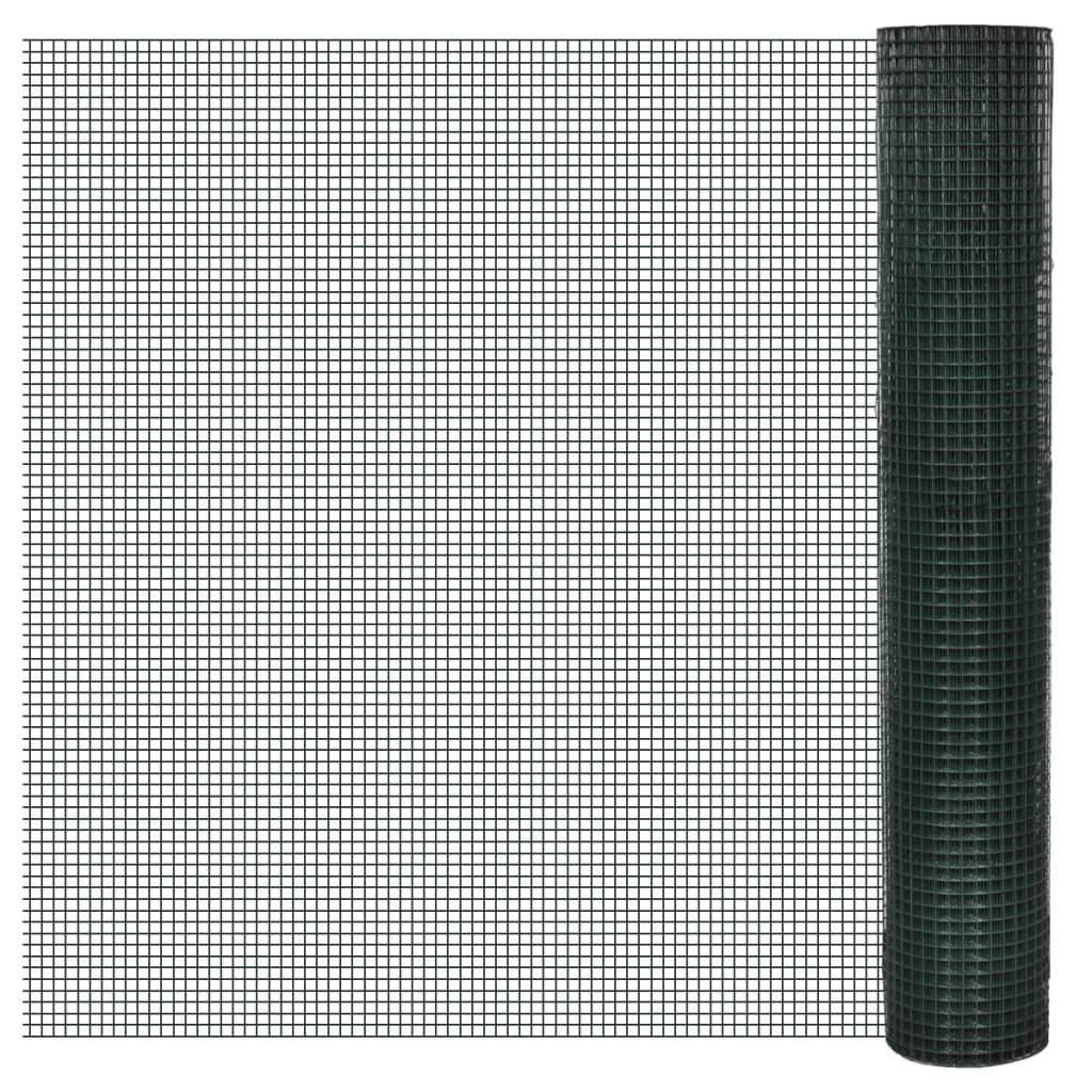 vidaXL Pletivo ke kurníku pozinkované PVC vrstva 10 x 1 m zelené