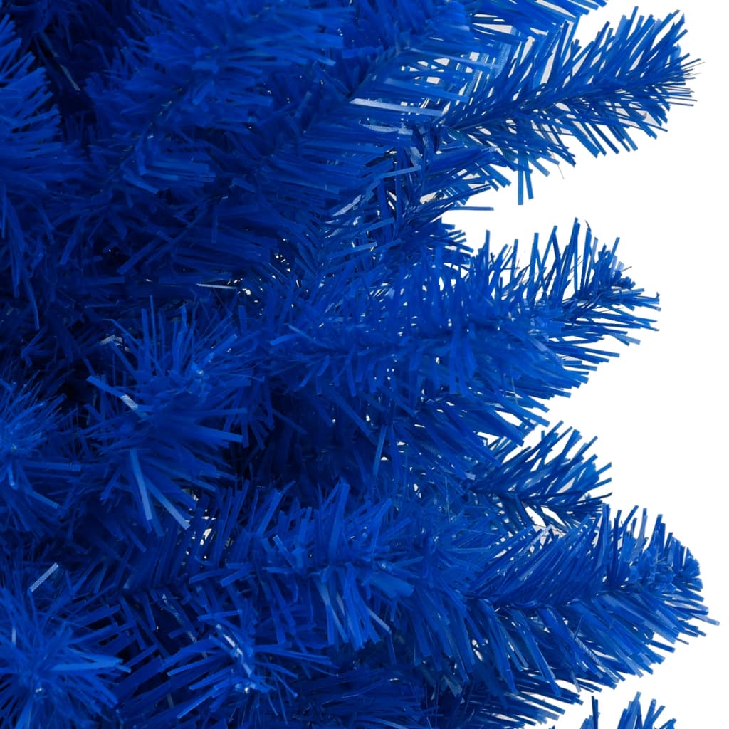 vidaXL Vánoční stromek s LED osvětlením a stojanem modrý 240 cm PVC