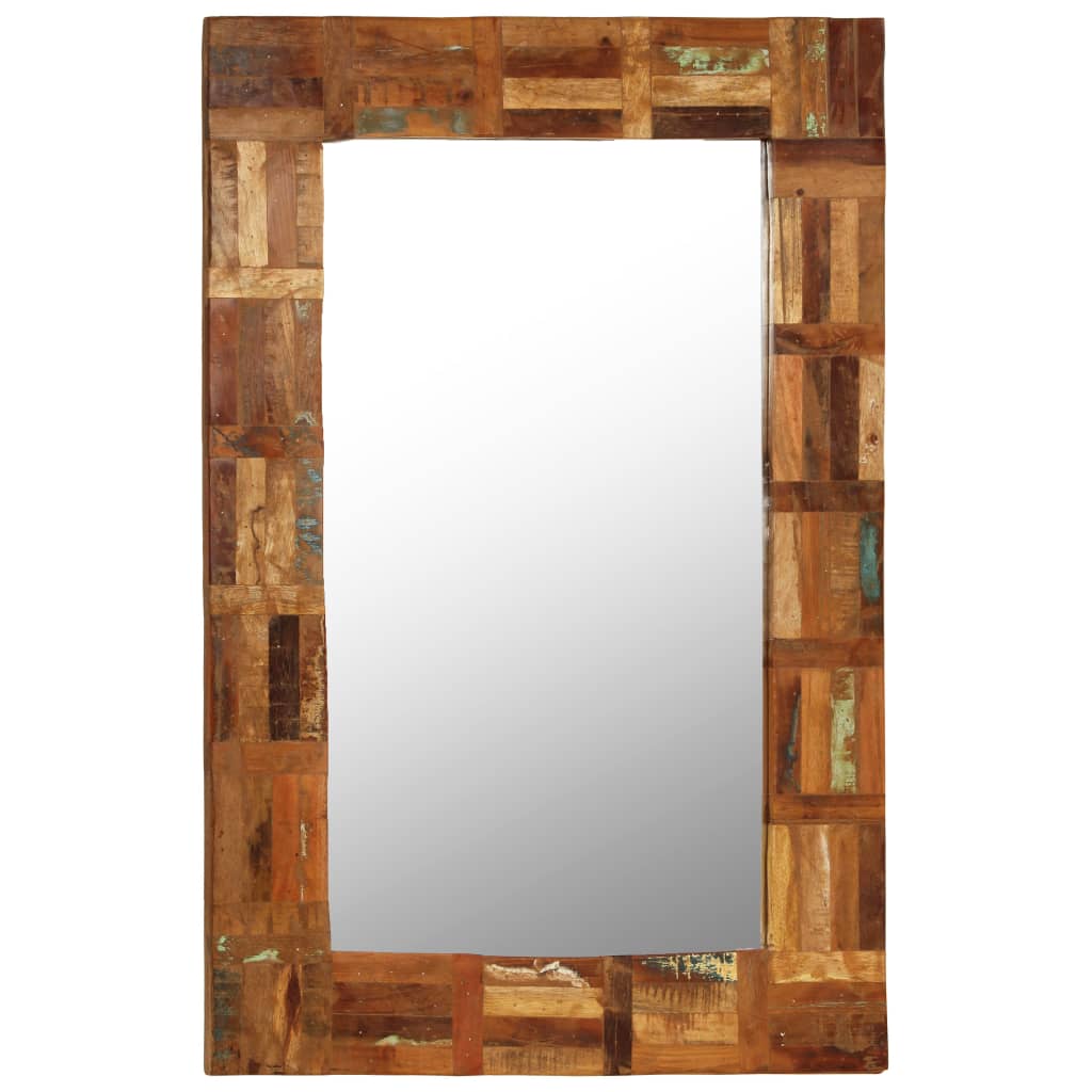 vidaXL Nástěnné zrcadlo z masivního recyklovaného dřeva 60 x 90 cm