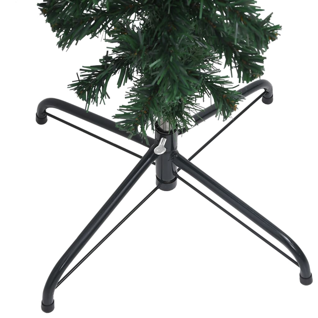 vidaXL Obrácený umělý vánoční stromek s LED a sadou koulí 210 cm