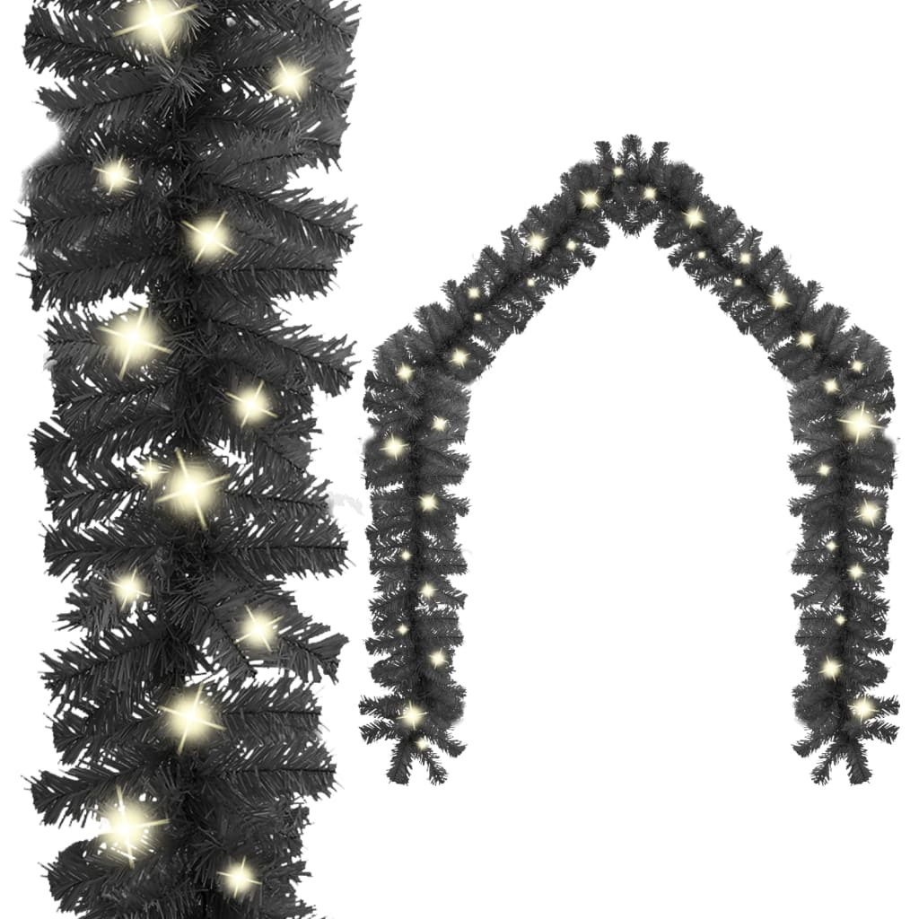 vidaXL Vánoční girlanda s LED světýlky 10 m černá