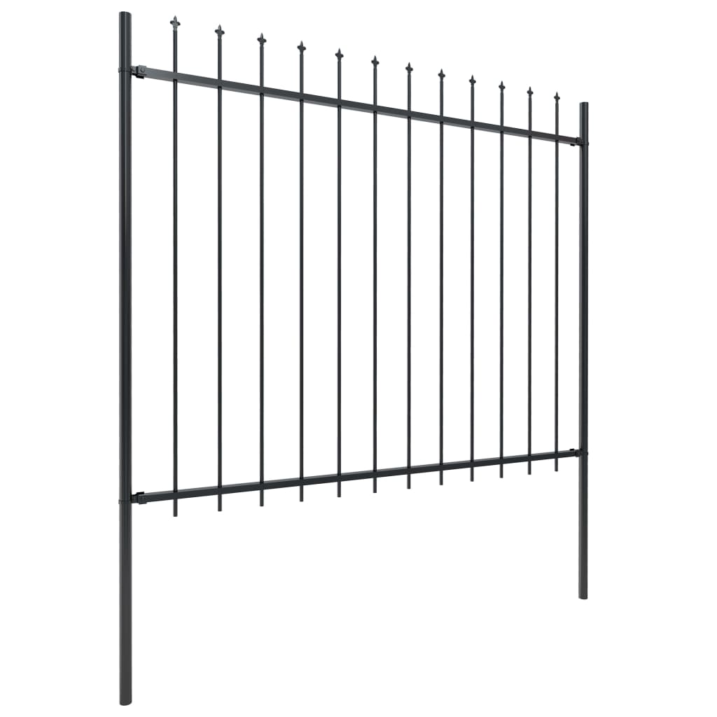 vidaXL Zahradní plot s hroty ocelový 1,7 x 1,5 m černý