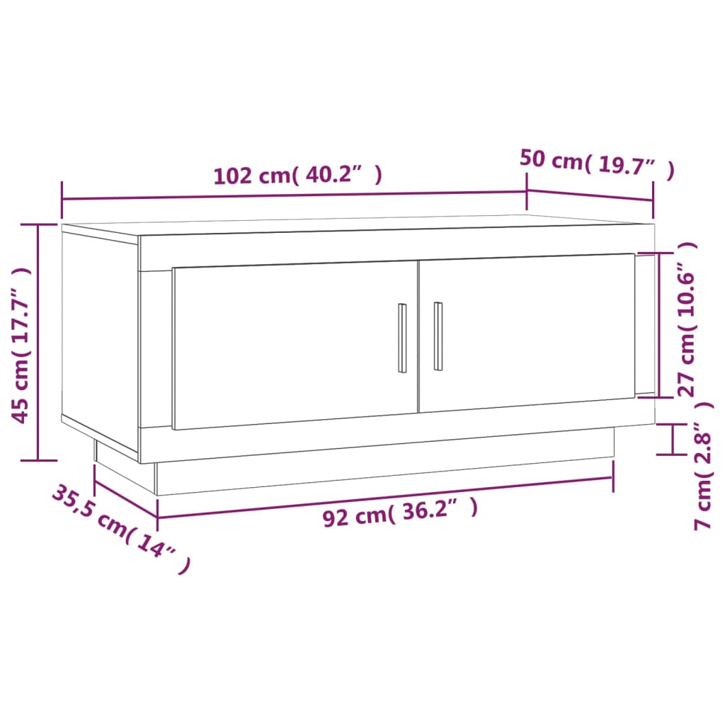 vidaXL Konferenční stolek dub sonoma 102 x 50 x 45 cm kompozitní dřevo