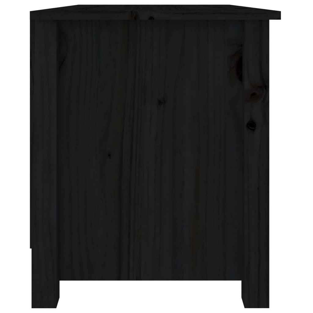 vidaXL Lavice s botníkem černá 70 x 38 x 45,5 cm masivní borovice