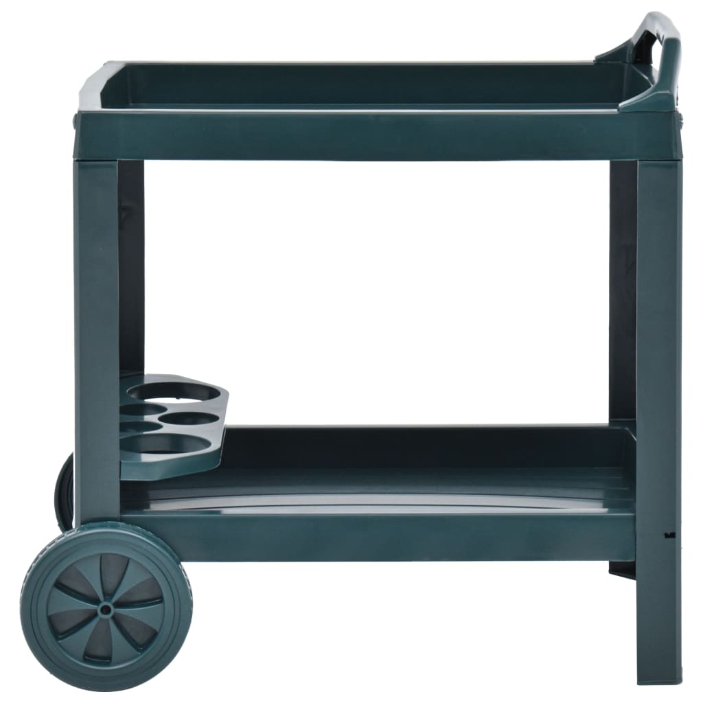 vidaXL Nápojový vozík zelený 69 x 53 x 72 cm plast