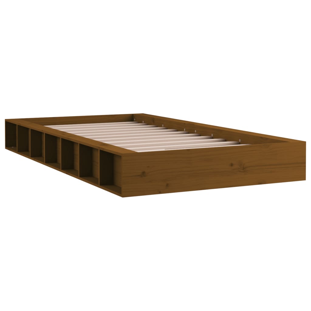 vidaXL Rám postele medově hnědý 75 x 190 cm Small Single masivní dřevo