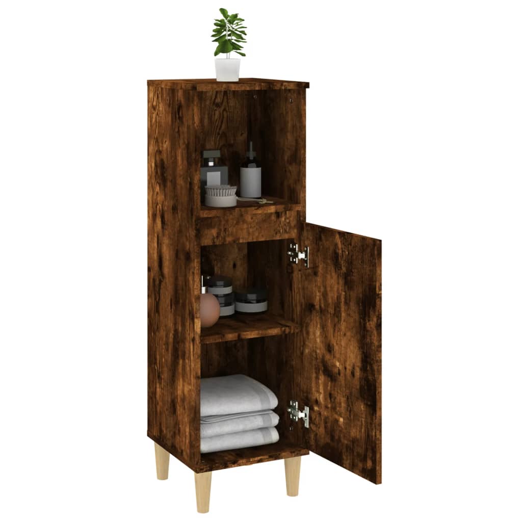 vidaXL Koupelnová skříňka kouřový dub 30x30x100 cm kompozitní dřevo