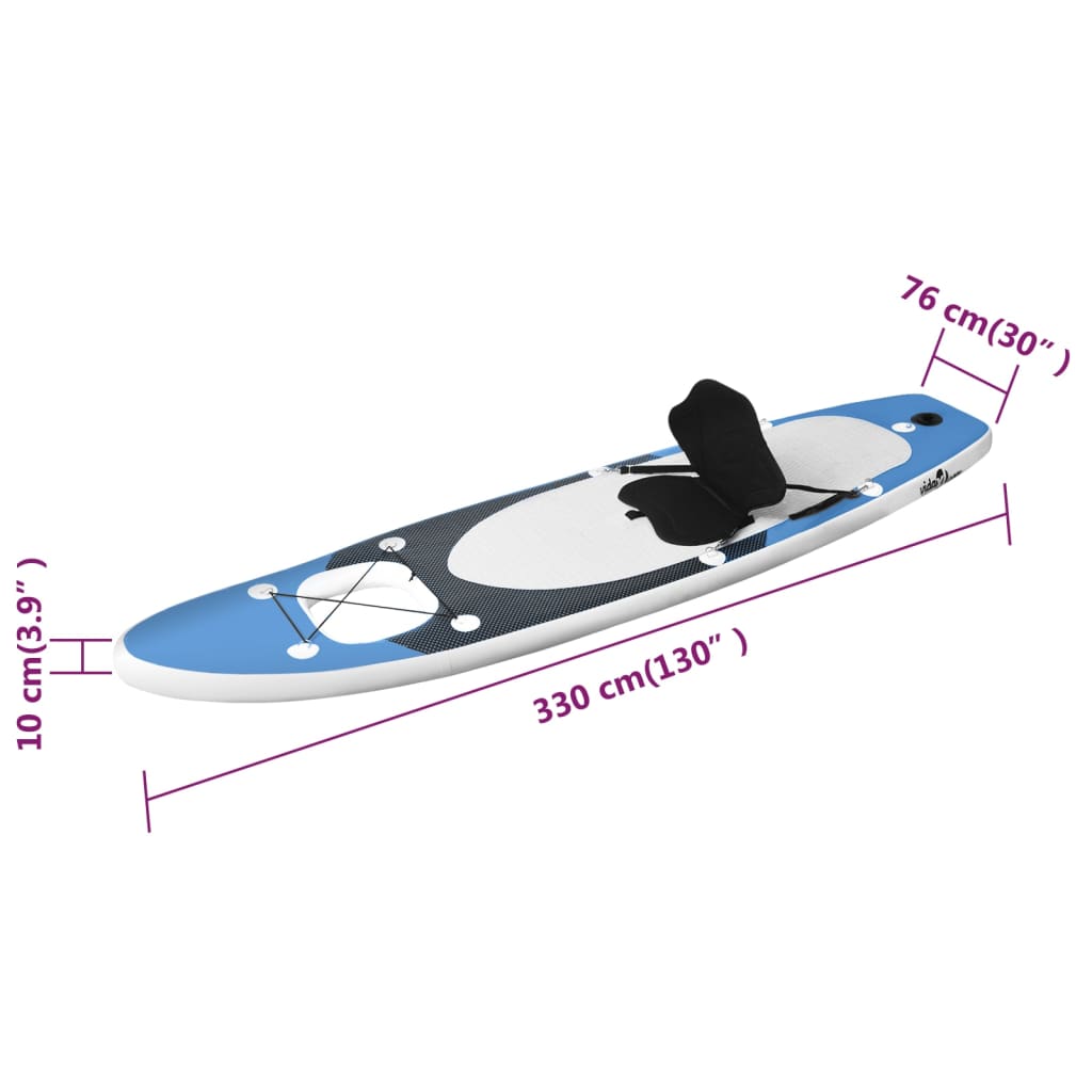vidaXL Nafukovací SUP paddleboard s příslušenstvím modrý 330x76x10 cm