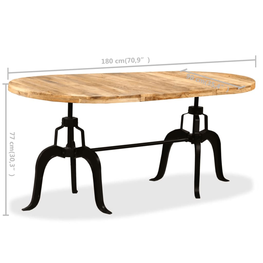 vidaXL Jídelní stůl masivní mangovníkové dřevo a ocel 180 cm