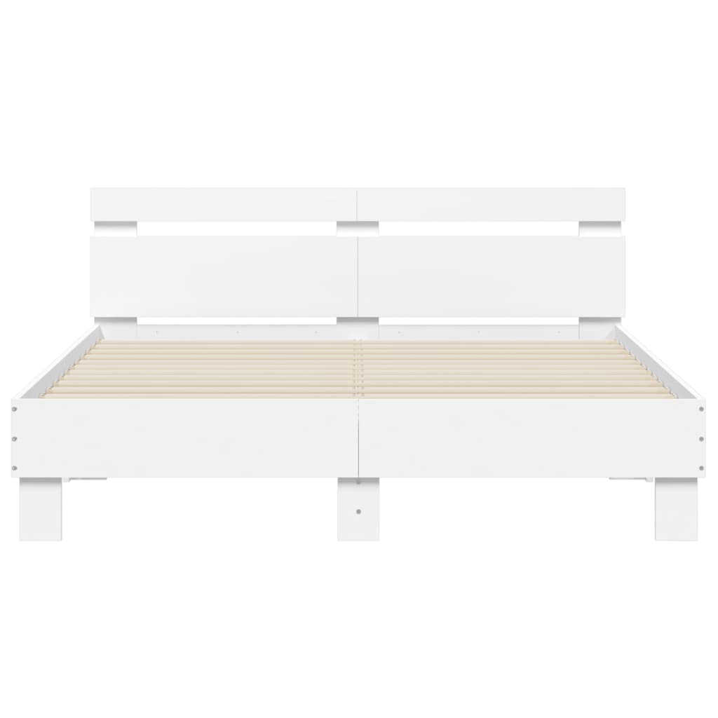 vidaXL Rám postele s čelem bílý 150 x 200 cm kompozitní dřevo