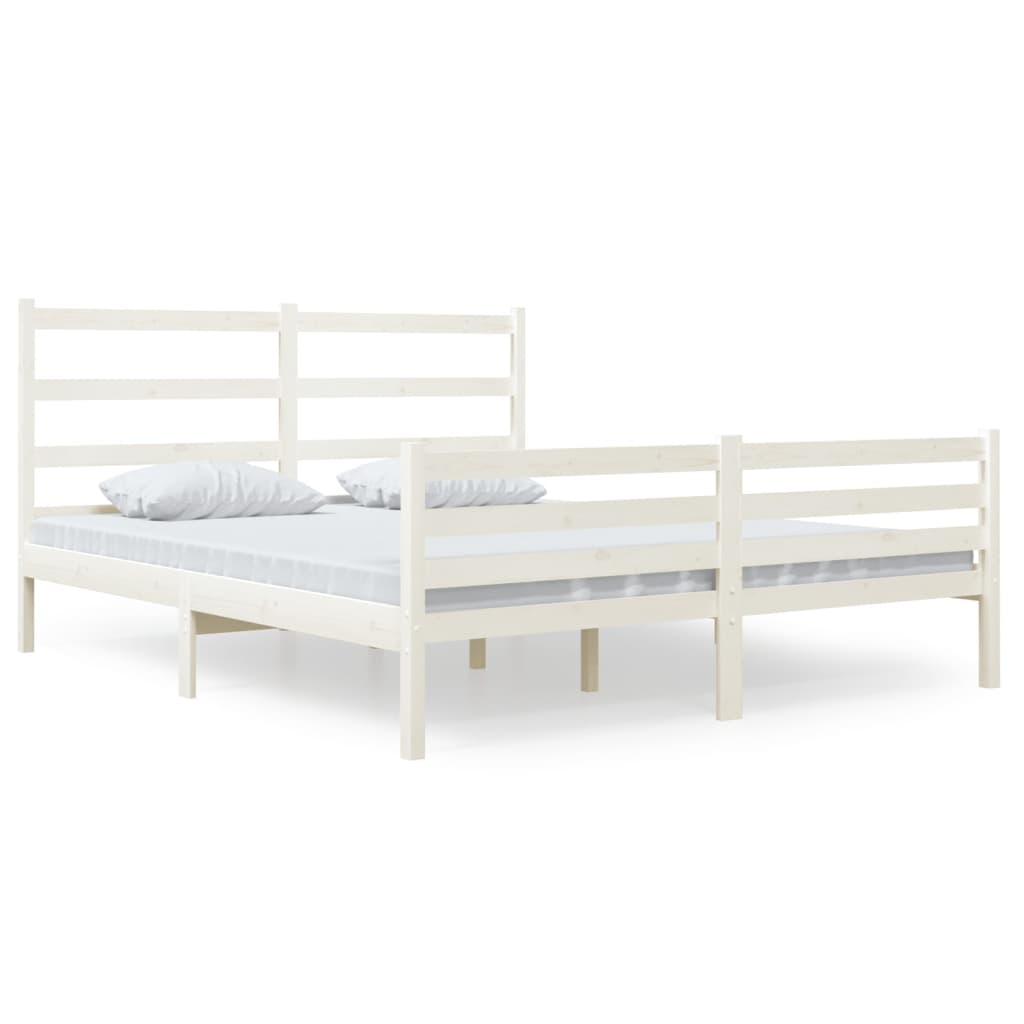 vidaXL Rám postele masivní borovice 140 x 190 cm bílý