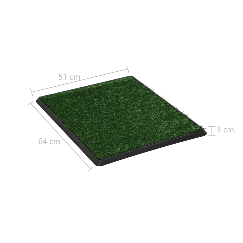 vidaXL Toaleta pro psy s nádobou a umělou trávou zelená 64x51x3 cm WC