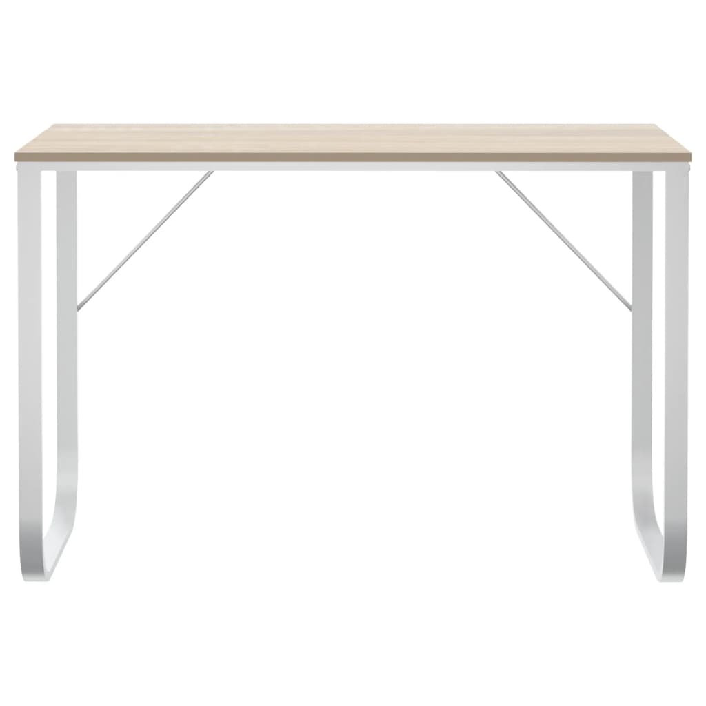 vidaXL Počítačový stůl bílý a dub 110 x 60 x 73 cm dřevotříska
