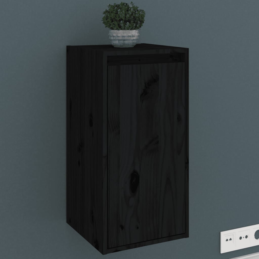 vidaXL Nástěnné skříňky 2 ks černé 30 x 30 x 60 cm masivní borovice